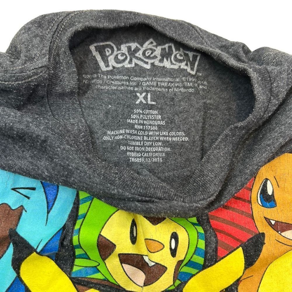 Pokemon Womens Graphic Print Crew Neck Stretch Short Sleeve T-Shirt Gray Size XL - Picture 2 of 6